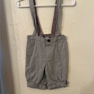 Janie and Jack Gray Kids shortie suspender pants  Overalls